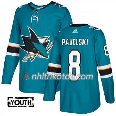 San Jose Sharks Trikot Joe Pavelski 8 Adidas 2017-2018 Teal Authentic - Kinder